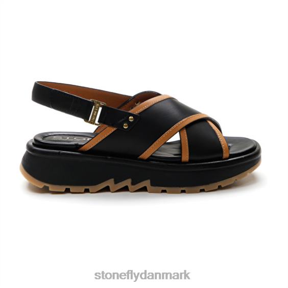 sandaler Stonefly stjerne 4 kalv lth sort/brun ZF84L187 Kvinder