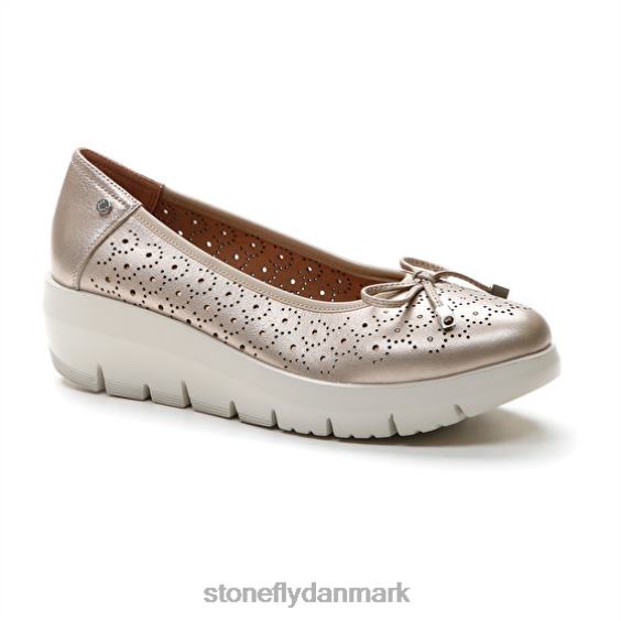 sko Stonefly plume 12 lamineret læder champagne ZF84L80 Kvinder