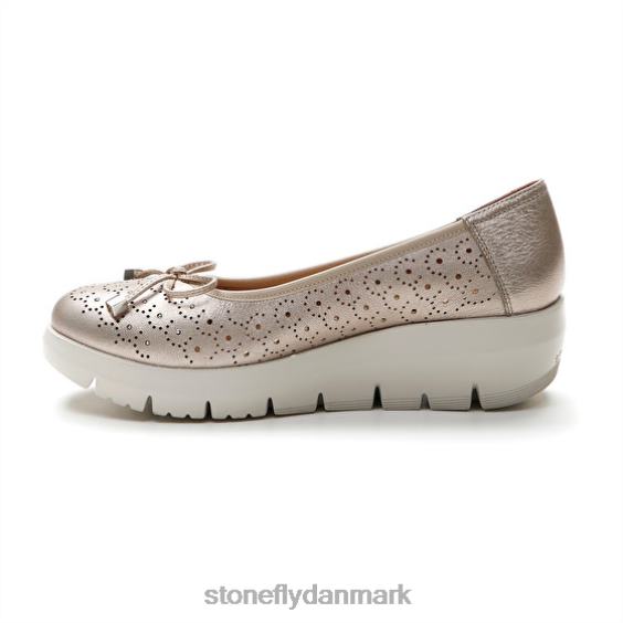sko Stonefly plume 12 lamineret læder champagne ZF84L80 Kvinder
