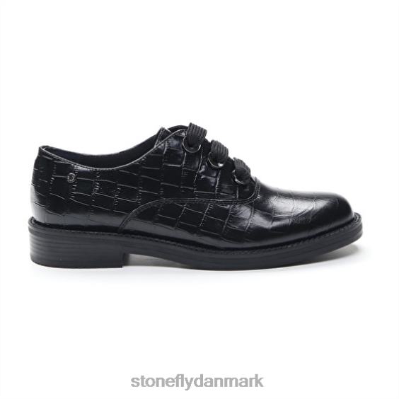 sko Stonefly caddy 8 cocco præget lth sort ZF84L81 Kvinder