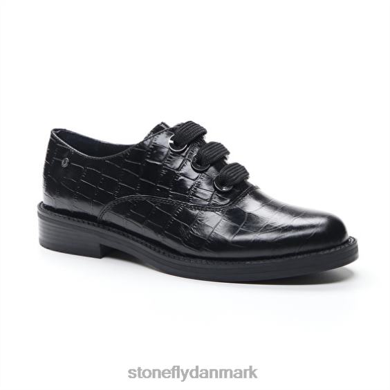 sko Stonefly caddy 8 cocco præget lth sort ZF84L81 Kvinder