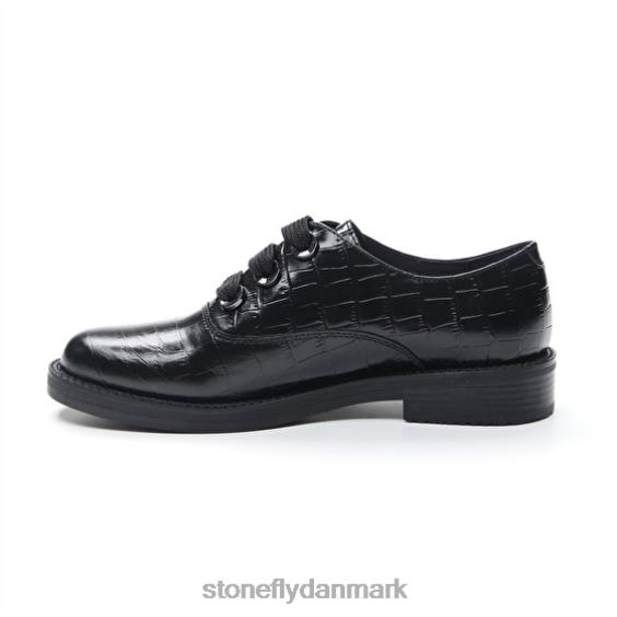 sko Stonefly caddy 8 cocco præget lth sort ZF84L81 Kvinder