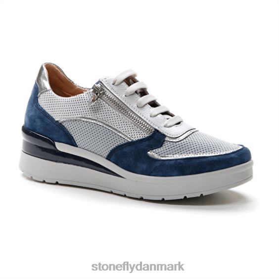 sko Stonefly creme 40 velour/tekstil/nappa lth blå/sølv/hvid ZF84L84 Kvinder