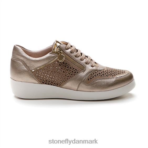 sko Stonefly paseo iv 27 lamineret lth/velour champagne ZF84L100 Kvinder