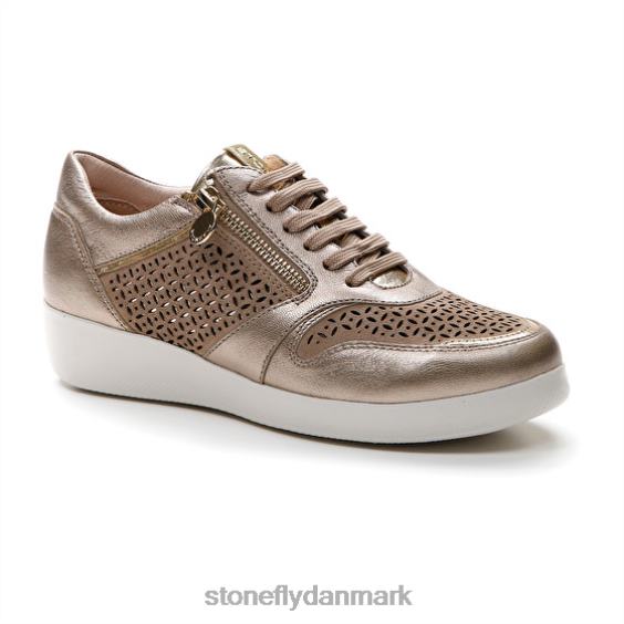 sko Stonefly paseo iv 27 lamineret lth/velour champagne ZF84L100 Kvinder